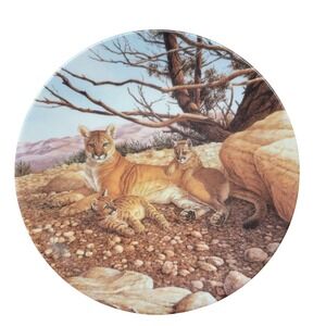 Edwin‎ M. Knowles The Cougar Plate Lee Cable 1989 8.5in Excellent Wildlife Art